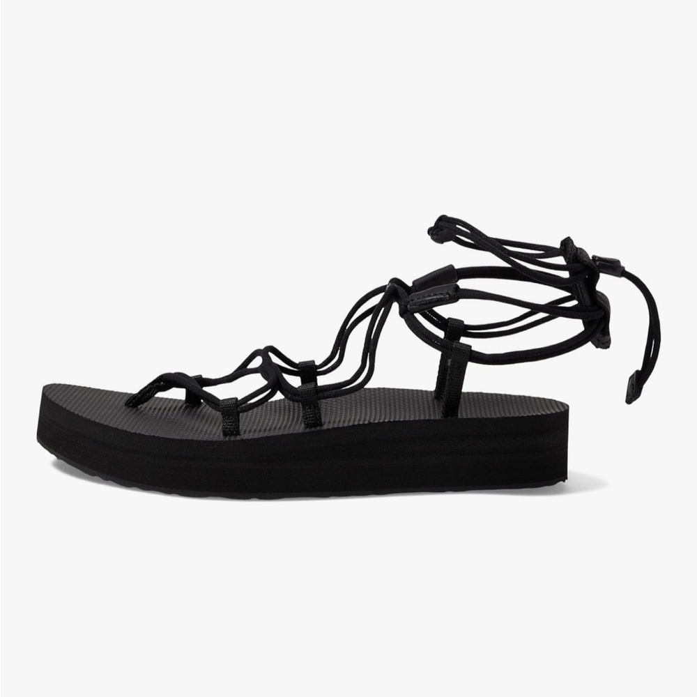 Teva Women's Black Midform Infinity Strappy Lace-Up Sandals